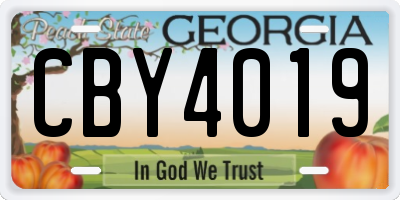 GA license plate CBY4019