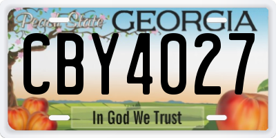 GA license plate CBY4027