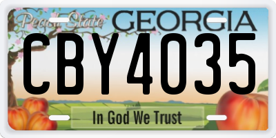 GA license plate CBY4035