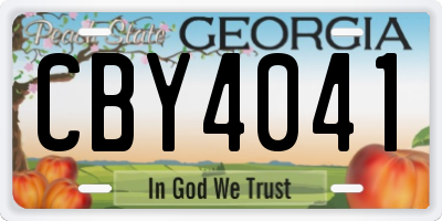 GA license plate CBY4041