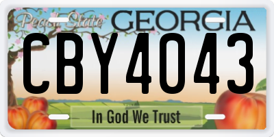 GA license plate CBY4043