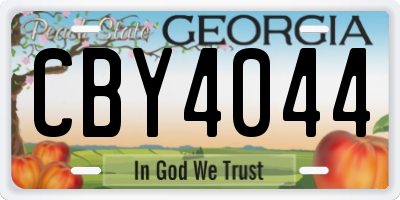 GA license plate CBY4044