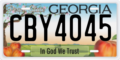 GA license plate CBY4045