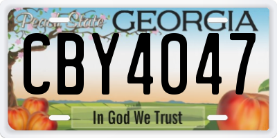 GA license plate CBY4047