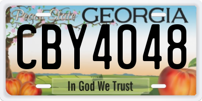 GA license plate CBY4048