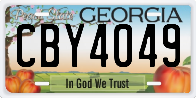 GA license plate CBY4049