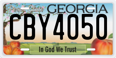 GA license plate CBY4050