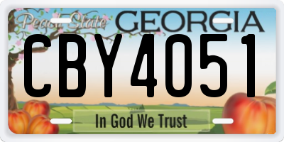 GA license plate CBY4051
