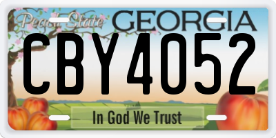 GA license plate CBY4052
