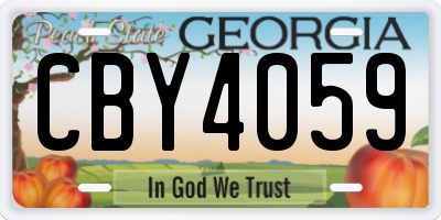 GA license plate CBY4059