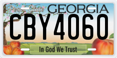 GA license plate CBY4060
