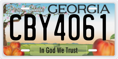 GA license plate CBY4061