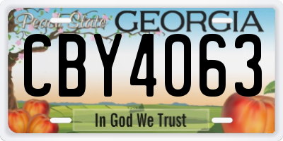 GA license plate CBY4063