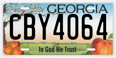 GA license plate CBY4064