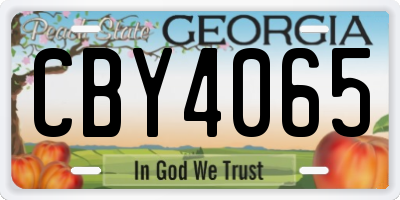 GA license plate CBY4065