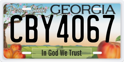 GA license plate CBY4067