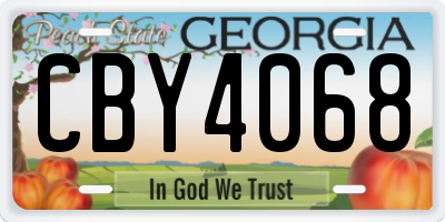 GA license plate CBY4068