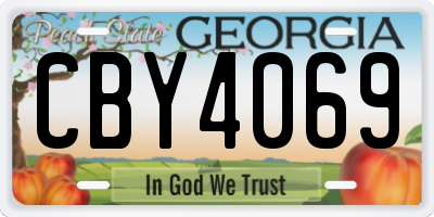 GA license plate CBY4069