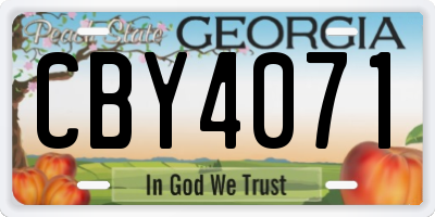 GA license plate CBY4071