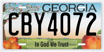 GA license plate CBY4072