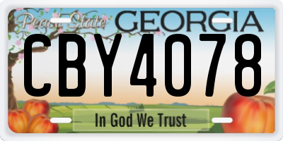 GA license plate CBY4078