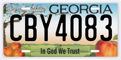 GA license plate CBY4083