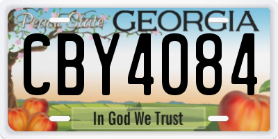 GA license plate CBY4084