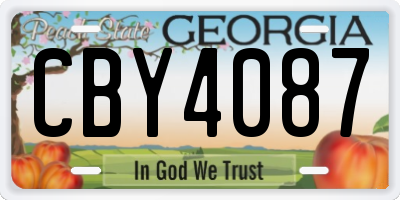 GA license plate CBY4087