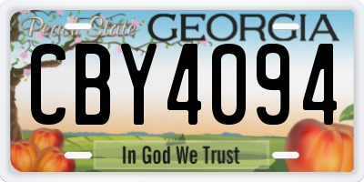 GA license plate CBY4094