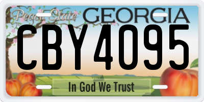 GA license plate CBY4095