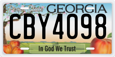 GA license plate CBY4098