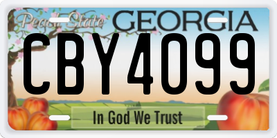 GA license plate CBY4099