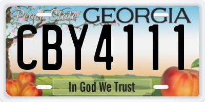 GA license plate CBY4111