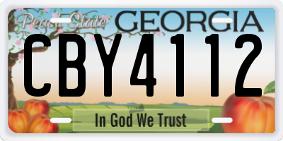 GA license plate CBY4112