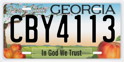 GA license plate CBY4113