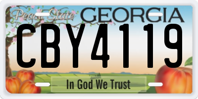 GA license plate CBY4119