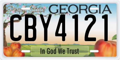GA license plate CBY4121
