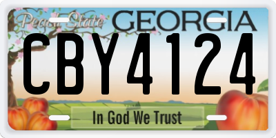 GA license plate CBY4124
