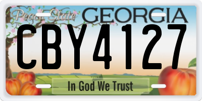 GA license plate CBY4127