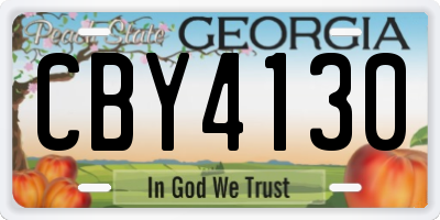 GA license plate CBY4130