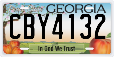 GA license plate CBY4132