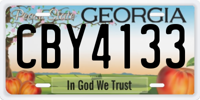 GA license plate CBY4133