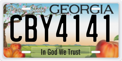 GA license plate CBY4141