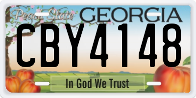 GA license plate CBY4148