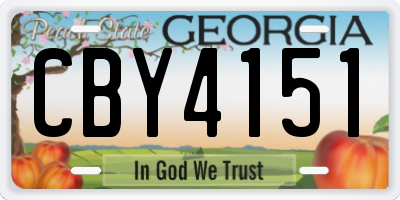 GA license plate CBY4151