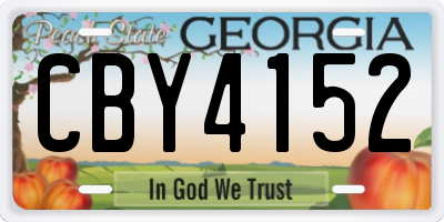 GA license plate CBY4152