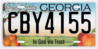 GA license plate CBY4155