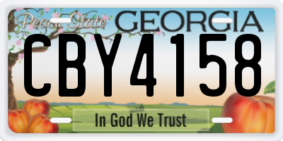 GA license plate CBY4158