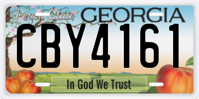 GA license plate CBY4161