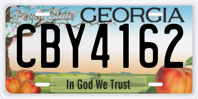 GA license plate CBY4162